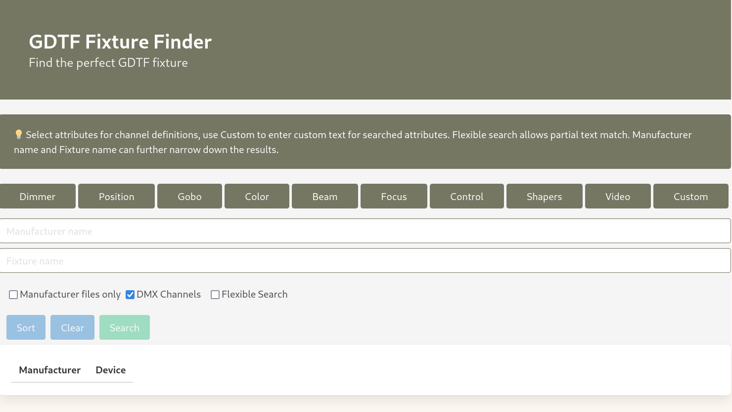 GDTF Fixture Finder
